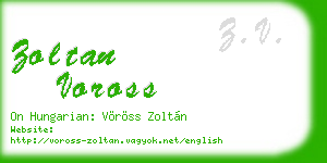 zoltan voross business card