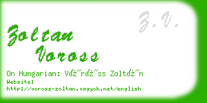 zoltan voross business card